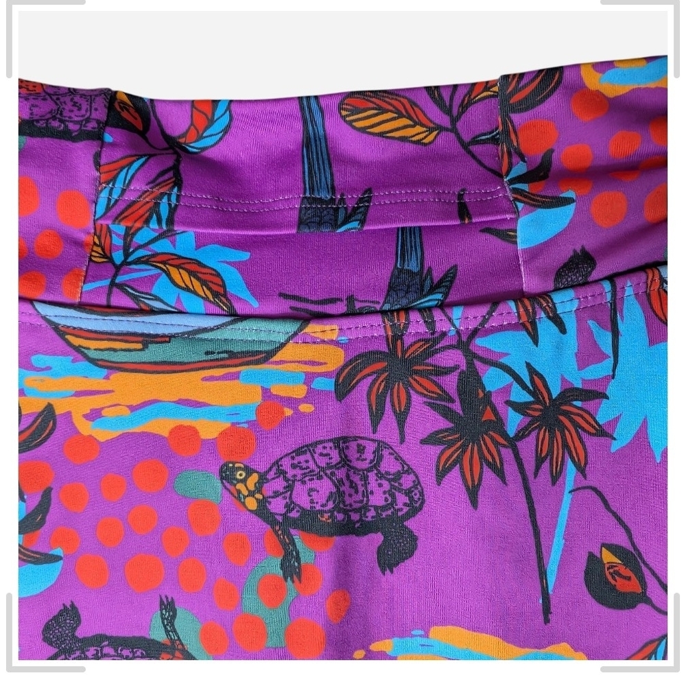 Pre-owned Vibrant Purple Tropical Skater Skirt - Picture 5 of 10